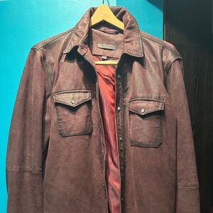 John Varvatos leather Lionell Shirt Jacket.